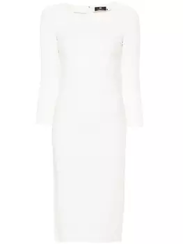 Креповое платье миди Elisabetta Franchi, белый