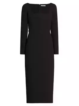 Креповое платье миди Erletta с квадратным вырезом Emilia Wickstead, черный
