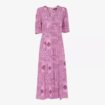 Креповое платье миди Neave с банданой и принтом Whistles, мультиколор