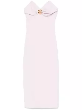 Креповое платье миди с бантом Elisabetta Franchi, розовый