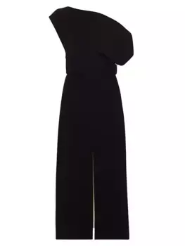 Креповое платье миди с открытыми плечами Proenza Schouler, черный