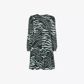 Креповое платье мини с зебровым принтом Whistles, мультиколор