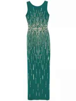 Креповое платье с бисером Saiid Kobeisy, зеленый