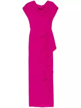 Креповое платье с драпировкой Amsale, фиолетовый