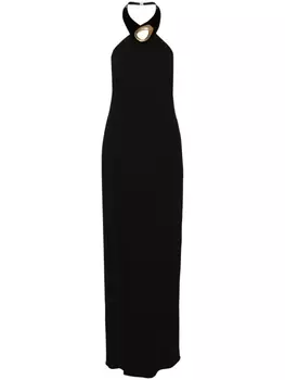Креповое платье с вырезом халтер TOM FORD, черный