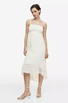 Креповое платье с завязками H&M, крем