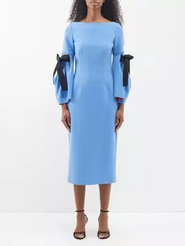 Креповое платье venturi с бантом Roksanda, синий