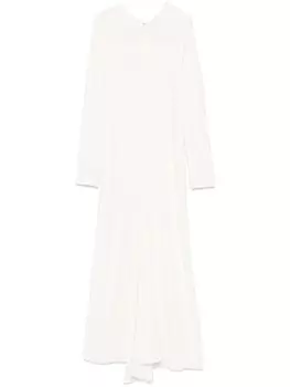 Креповое платье в рубчик Victoria Beckham, нейтральный цвет