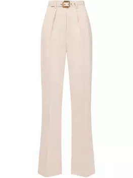Креповые брюки Elisabetta Franchi с поясом, нейтральный