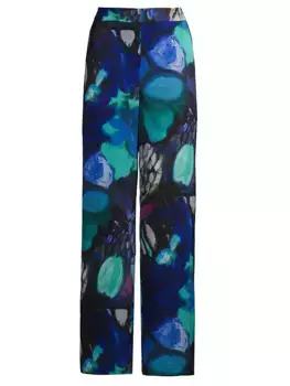 Креповые брюки Kayla с цветочным принтом Ungaro, синий