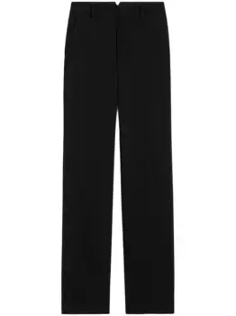 Креповые брюки прямого кроя AMI Paris, черный