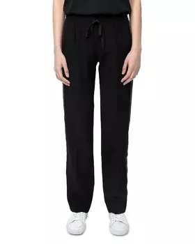 Креповые брюки с завязками Zadig & Voltaire Pomy, черный