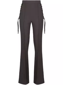 Креповые расклешенные брюки Elisabetta Franchi, серый