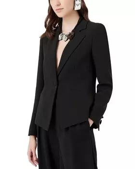 Креповый блейзер кади Emporio Armani, черный