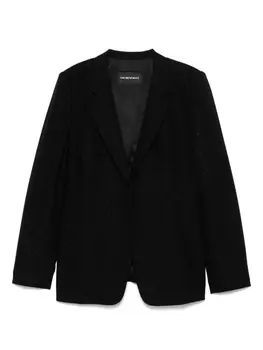 Креповый блейзер с люрексом Emporio Armani, черный
