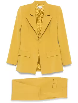 Креповый костюм Elisabetta Franchi с логотипом, желтый