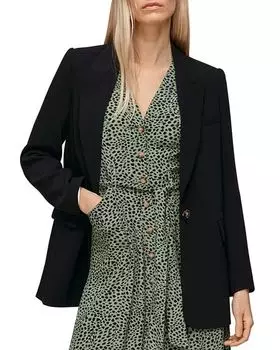 Креповый пиджак-бойфренд Whistles, цвет Black