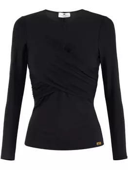 Креповый топ Elisabetta Franchi с драпировкой, черный