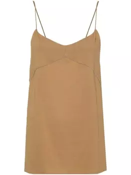 Креповый топ с бисером Fabiana Filippi, коричневый