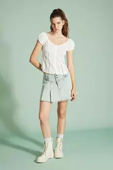 Креповый топ с кружевом H&amp;M, белый