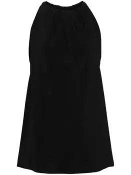 Креповый топ со сборками Rick Owens, черный