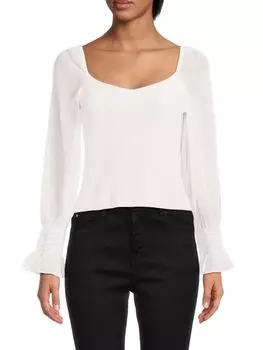 Креповый топ в рубчик Maia Krista French Connection, цвет Summer White