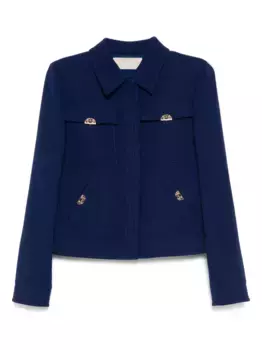 Креповый жакет Elie Saab, синий