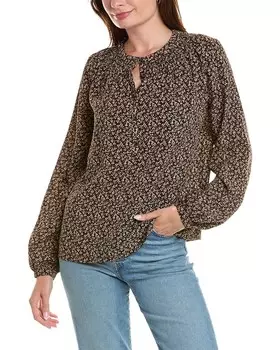 Крестьянская блузка Brooks Brothers, коричневый