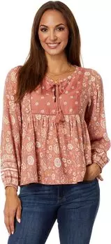 Крестьянская блузка с длинными рукавами Lucky Brand, цвет Aragon Multi