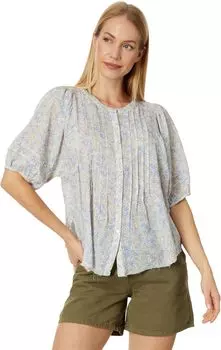 Крестьянская блузка с защипами Lucky Brand, цвет Cream Multi