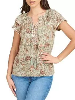 Крестьянский топ Daniel Rainn с геометрическим принтом, черный