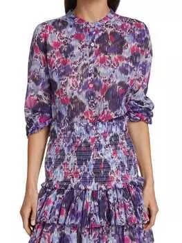 Крестьянский топ Isabel Marant Étoile с цветочным принтом maria, фиолетовый