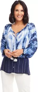 Крестьянский топ на пуговицах Karen Kane, цвет Tie-Dye