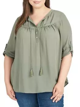 Крестьянский топ Plus с цветочным принтом Daniel Rainn, цвет Basil