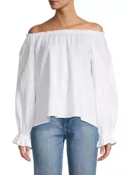 Крестьянский топ RD style с открытыми плечами, белый