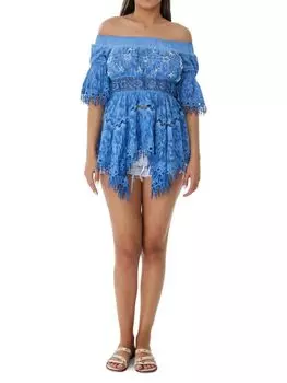 Крестьянский топ с открытыми плечами крючком Ranee'S, синий