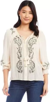 Крестьянский топ с вышивкой Karen Kane, цвет Cream
