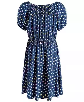 Крестьянское платье в полоску с ромашками для больших девочек Epic Threads, синий