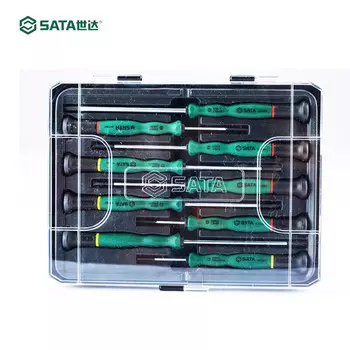 Крестообразная микроотвертка SATA, 9 предметов 09316, маленькая крестообразная отвертка в форме цветка