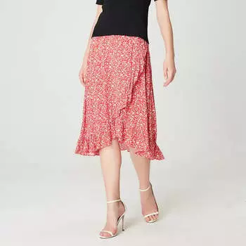 Крестообразные оборки и юбка с цветочным принтом S&J Weekends, красный