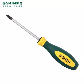 Крестовая отвертка с двухцветной ручкой серии SATA G 3#200 мм, инструмент для ремонта станков 63607 на складе