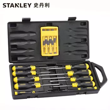 Крестовая отвертка STANLEY, 16 предметов. Универсальный набор отверток с магнитной отверткой 68-0002C-23.