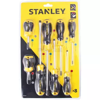 Крестовая отвертка Stanley, 8 предметов, серия B с пластиковой ручкой 66-673-23