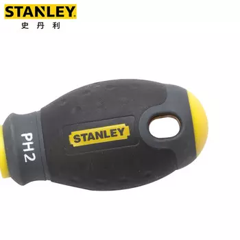 Крестовая отвертка STANLEY с трехцветной ручкой PH2x30 мм, бытовая многофункциональная ремонтная отвертка, немагнитная 65-407-14