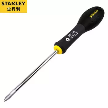 Крестовая отвертка STANLEY, трехцветная отвертка с мягкой ручкой, конус #0x3,0x75 мм 65-206-14