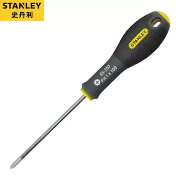 Крестовая отвертка STANLEY, трехцветная отвертка с мягкой ручкой, конус #1x5,0x100 мм 65-207-14