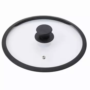 Krger GL20S универсальная стеклянная крышка с силиконовым краем, 20 см, прозрачная/черная