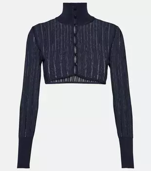 Кринолиновый укороченный кардиган Alaa, синий