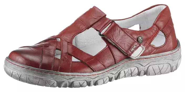 KRISBUT сандалии, летние туфли, сандалии, туфли на липучке, с кожаным салоном, красный