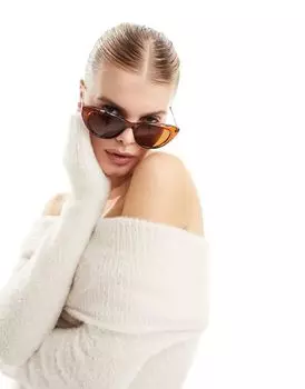 Кристально-коричневые солнцезащитные очки «кошачий глаз» ASOS с поляризованными линзами